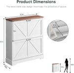 Shoe Cabinet, Shoe Storage Cabinet for Entryway with 2 Flip Drawers, Narrow Farmhouse Shoe Organizer Cabinet, Slim Shoe Rack Cabinet, White - Image 3