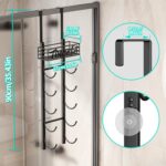 HapiRm Towel Racks for Bathroom Storage - 6 Tier Over The Door & Wall Mount Rolled Towel Storage Organizer Holder with Metal Shelf Basket for Small Bathroom, Camper, Rv - Black, Patented - Image 5