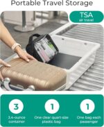 BAGSMART Clear TSA-Approved Toiletry Bag, Large Opening Quart Sized Makeup Bag with Handle, Double Zipper, Clear Cosmetic Organizer for Women - Image 3