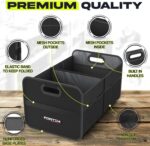 FORTEM Car Trunk Organizer, Collapsible Two Compartment Organizer, Foldable SUV & Truck Storage for Car Accessories for Women Men, Non Slip Bottom, Sturdy Side Walls, Strong Handles, 45L - Image 4