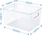 JollyPack 4 Pack Clear Plastic Storage Bins, Pantry Organizers and Storage with Handles, Clear Storage Containers for Fridge, Kitchen, Cabinet, Bathroom and Office - Image 3