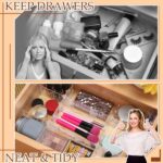 45 Pcs Adjustable Drawer Dividers with Fixed Buckle Drawer Organizer Box Dividers Back To School Gift for Socks Underwear Makeup Kitchen Bedroom Dresser Office Storage (Clear) - Image 4