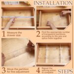 45 Pcs Adjustable Drawer Dividers with Fixed Buckle Drawer Organizer Box Dividers Back To School Gift for Socks Underwear Makeup Kitchen Bedroom Dresser Office Storage (Clear) - Image 6