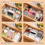 45 Pcs Adjustable Drawer Dividers with Fixed Buckle Drawer Organizer Box Dividers Back To School Gift for Socks Underwear Makeup Kitchen Bedroom Dresser Office Storage (Clear) - Image 7