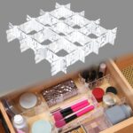 45 Pcs Adjustable Drawer Dividers with Fixed Buckle Drawer Organizer Box Dividers Back To School Gift for Socks Underwear Makeup Kitchen Bedroom Dresser Office Storage (Clear) - Image 10