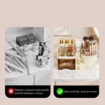 Makeup Organizer for Vanity with 2 Drawers,Countertop Rotating Makeup Brush Holder,Bathroom Organizer Holder,Cosmetic Display Case for Lipstick,Beauty,Skincare Organizer (White) - Image 5