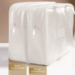 Travel Toiletry Bag for Women and Men, Matte Translucent Toiletry Bag with Handy Handle, Makeup Cosmetic Organizer Bag for Travel Toiletries Accessories (White-XL) - Image 4
