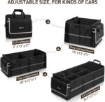 HIRALIY 4 in 1 Car Trunk Storage Organizer with Leakproof Cooler Bag, Multi-Compartment Foldable Trunk Storage Box for Car Truck SUV Black - Image 3