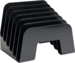 1InTheOffice Incline Desktop File Sorter, 6 Compartments Step Sorter, Black - Image 2