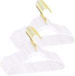 20-Pack Kids Glitter Clothes Hangers – Sparkly Non-Slip 12.5in (32cm) Slim Hangers for Nursery Closet Organization, Gold Glitter with Matching Hook - Image 2