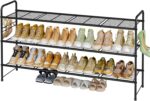 3 Tier Shoe Rack for Closet, 46.5 Inch Extra Long Shoe Storage Organizer for Shelves, Heavy Duty Metal, Easy Assembly, Black - Image 2