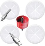 4 Pack TV Cord Hider for Wall Mounted TV, 2-3/8"(60mm Hole) Wire Hider in Wall Cable Management Kit, Includes 4 Pass Throughs and 1 Hole Saw Drill Attachment Easy to Install - Image 2