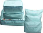 6 Pack Packing Cubes Compression - Travel Cubes for Carry on Suitcases - Travel Storage Bags, Luggage Organizer with Laundry Pouch, Travel Packing Organizers Bag for Clothes Storage Bag - Blue - Image 2