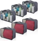 6 Pcs Packing Cubes, Mesh Travel Organizers, Foldable Laundry Bags, Water Resistant Clothing Storage for Travel, Camping, Backpacking - Image 2