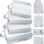 8PC Packing Cubes for Travel Compression Luggage Organizer Bags for Travelers Airline Cruise Car Train Travel Bags Packing Cubes,Grey 8 pcs - Image 2