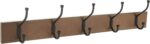 Amazon Basics Rectangular Farmhouse Wall-Mounted Coat Rack with Storage Hooks, 5 Hooks, Barnwood - Image 2