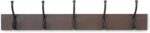Amazon Basics Rectangular Wall-Mounted Farmhouse Metal, Coat Rack, 5 Hooks, Espresso - Image 2