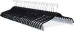 Amazon Basics Velvet, Non-Slip Skirt Clothes Hangers with Clips, Organize Pants and Skirts, Black/Silver, Pack of 24 - Image 2