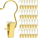 Amber Home 24 Pack Gold Boot Clips for Closet, Gold Boot Hangers with Hooks, Laundry Hooks, Clothes Pins, Portable Home Travel Hangers for Hat, Towels, Bras, Socks - Image 2