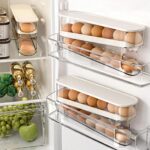 Auto Rolling Fridge Egg Organizer, Space Saving Eggs Dispenser for Refrigerator Storager, Home Egg Holder, 1 pack - Image 2