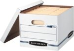 Bankers Box 12-Pack Basic Duty File Storage Boxes with Lids, Letter/Legal, STOR/FILE, (00703) - Image 2