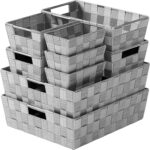 Baskets For Organizing Set Of 9 Dark Grey - Storage Baskets For Shelves - Perfect Closet Organizer Bins, Bathroom Basket, and Pantry Basket - Small Storage Bins For Shelves - Bin For Organization - Image 2