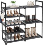 Black Tubes Closet Shoe Rack, 5 Tier Oxford Fabric Shelf, Easy Assembly, Sturdy and Durable, Holds Up to 30 lbs - Image 2