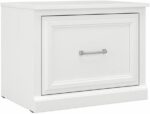 Bush Furniture Woodland 24W Small Shoe Bench with Drawer in White Ash | Narrow Footwear Organizer for Home Entryway, Mudroom, and Foyer - Image 2