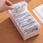 Cable Organizer Storage Box with 7 Wire Ties,Desktop Cable Management Box with Switch, Power Cord Organizer for Office,Home,Desk Accessories Storage Stationery Supplies（Clear） - Image 2
