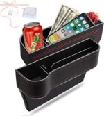 Car Seat Gap Filler Organizer, 2 Pack Multifunctional Car Seat Organizer, Auto Console Side Storage Box with Cup Holders 2 Seat Hooks for Drink, Car Organizer Front Seat for Holding Phone, Sunglasses - Image 2