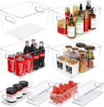 Clear Plastic Storage Bins 8 Pack - Pantry Organizers and Storage, Fridge Organizer Containers for Kitchen, Cabinet, Freezer, Bathroom, Clost, Home Organization - Image 2