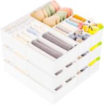 Criusia 15 Pack Drawer Organizer for Clothes, Foldable Dresser Dividers with 3 Sizes, Fabric Storage Bins – White - Image 2