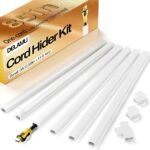 Delamu Cord Hider, Cord Covers for Wires on Wall, One-Cord Cable Hider, Self-Adhesive Wire Hiders Wire Covers for TV Cords on Wall, Easy Mount Cable Cover Management Kit, 6X W0.59 H0.4in, White - Image 2