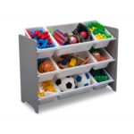 Delta Children MySize 9 Bin Plastic Toy Organizer - Greenguard Gold Certified, Grey - Image 2