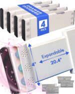 Enjoy Diverso 4 Pack Adjustable Drawer Dividers for Clothes with Scent Slots 4" High, 13-20.4" and 4 Adjustable Hooks, Expandable Dresser Drawer Dividers for Kitchen, Closet, Bathroom, Office - Image 2