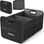 FORTEM Car Trunk Organizer, Collapsible Two Compartment Organizer, Foldable SUV & Truck Storage for Car Accessories for Women Men, Non Slip Bottom, Sturdy Side Walls, Strong Handles, 45L - Image 2