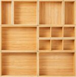Fabsome Drawer Organizer, Set of 9 Bamboo Wood Kitchen Makeup Desk Junk Tea Drawer Storage Boxes Bins for Cutlery Silverware Utensils Flatware, Small Wooden Container Tray for Bathroom, Office - Image 2