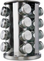 FineDine: Stainless steel round spice rack 16 Pack - Image 2