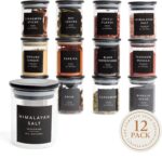 Glass Spice Jars with Labels-12 Pack- 6.8oz- 360 Labels- Spice Containers Bamboo Lids -Spices Organization for Cabinet-Drawer-Rack-Seasoning containers-herbs- Organizer-Spices Bottles-Black - Image 2