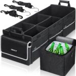 HIRALIY 4 in 1 Car Trunk Storage Organizer with Leakproof Cooler Bag, Multi-Compartment Foldable Trunk Storage Box for Car Truck SUV Black - Image 2