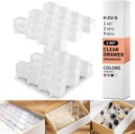 Honeycomb Separator Adjustable Drawer Organizer Divider for Underwear Belt-Scarf Socks Organizer (White(2pcs)) - Image 2