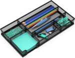 ITAYVAN Desk Drawer Organizer, Small Metal Mesh Drawer Organizer Tray, Office Pencil Drawer Organizer Accessories for Desktop, Bathroom, Kitchen, Makeup, Vanity - Image 2