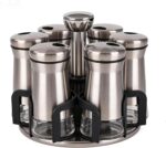 LCshuyao 360° Rotating Spice Rack，Spice Rack Organizer for Cabinet - Includes 6pcs Glass Spice Jars and Labels,Spice Storage, Cooking, Outdoor BBQ,(Spices Not Included) (Modern) - Image 2
