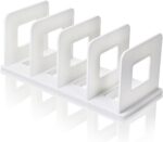 Lemical Desk File Organizer 4 Section Vertical Desk File Sorter Office Organizer File Holder Magazine Holder Desktop Document Organizer for Office, Home or School (White) - Image 2