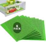 MAXTBEE 8 Pcs Refrigerator Drawer Liners for Fruit and Vegetables Fresher Life Extender,Refrigerator Organizers and Storage, Fridge Shelf Liners(12"x15") - Image 2