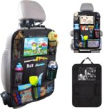 Matenf Car Organizer Back Seat with 9 Storage Pockets & 10″ Tablet Holder, 1Pack Seat Back Cover for Kids Toddlers, Kick Mats Protector, Keep Cars Vehicles Organized & Tidy, Travel Accessories - Image 2