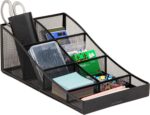 Mind Reader Countertop Organizer, Office Breakroom Supply Caddy, Desktop Organizer, Metal Mesh, Black - Image 2