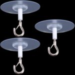 Mxxipp 3 Pack Self-Adhesive Ceiling Hooks for Hanging, Sticky No-Drill Ceiling Discs with Iron Hook, Transparent Wall Balloon Hanger for Wedding Birthday Party Christmas Decorations - Image 2
