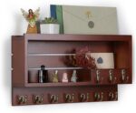 NineLan Key Holder for Wall, Mail Organizer Wall Mounted, Key Holder Wall Mount with 10 Key Hooks, Auburn - Image 2