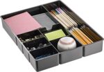 Officemate Deep Drawer Organizer Tray, 8 Compartments, 2 1/4"H x 15 1/8"W x 11 1/2"D, Black - Image 2